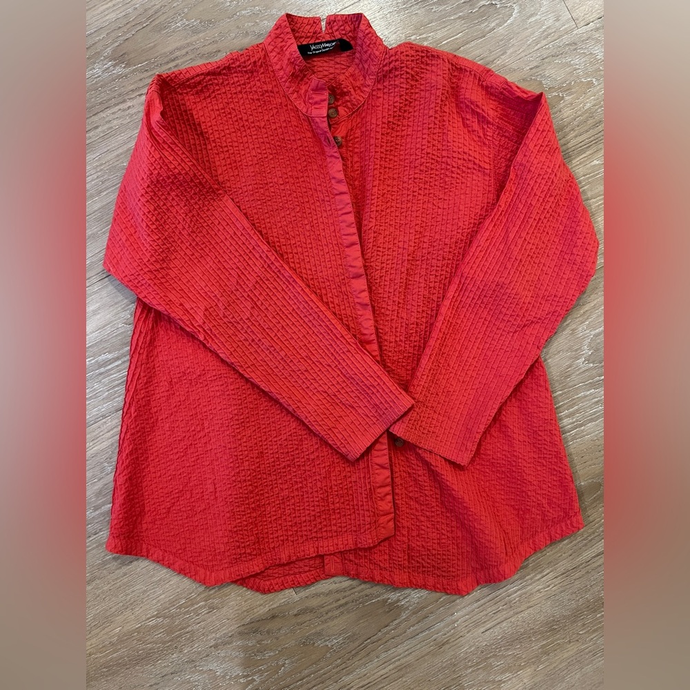 Yacco Maricard Red Asymmetrical Crossover Top Size 0
